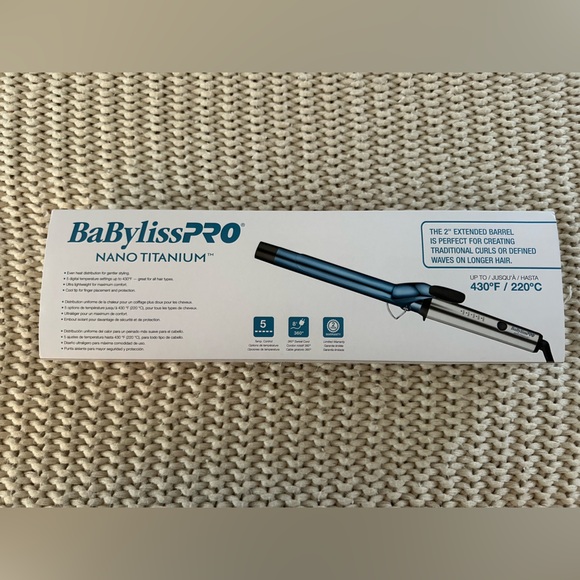 NWB Babyliss PRO Nano Titanium Extended Barrel Curling Iron 1” - Picture 5 of 5